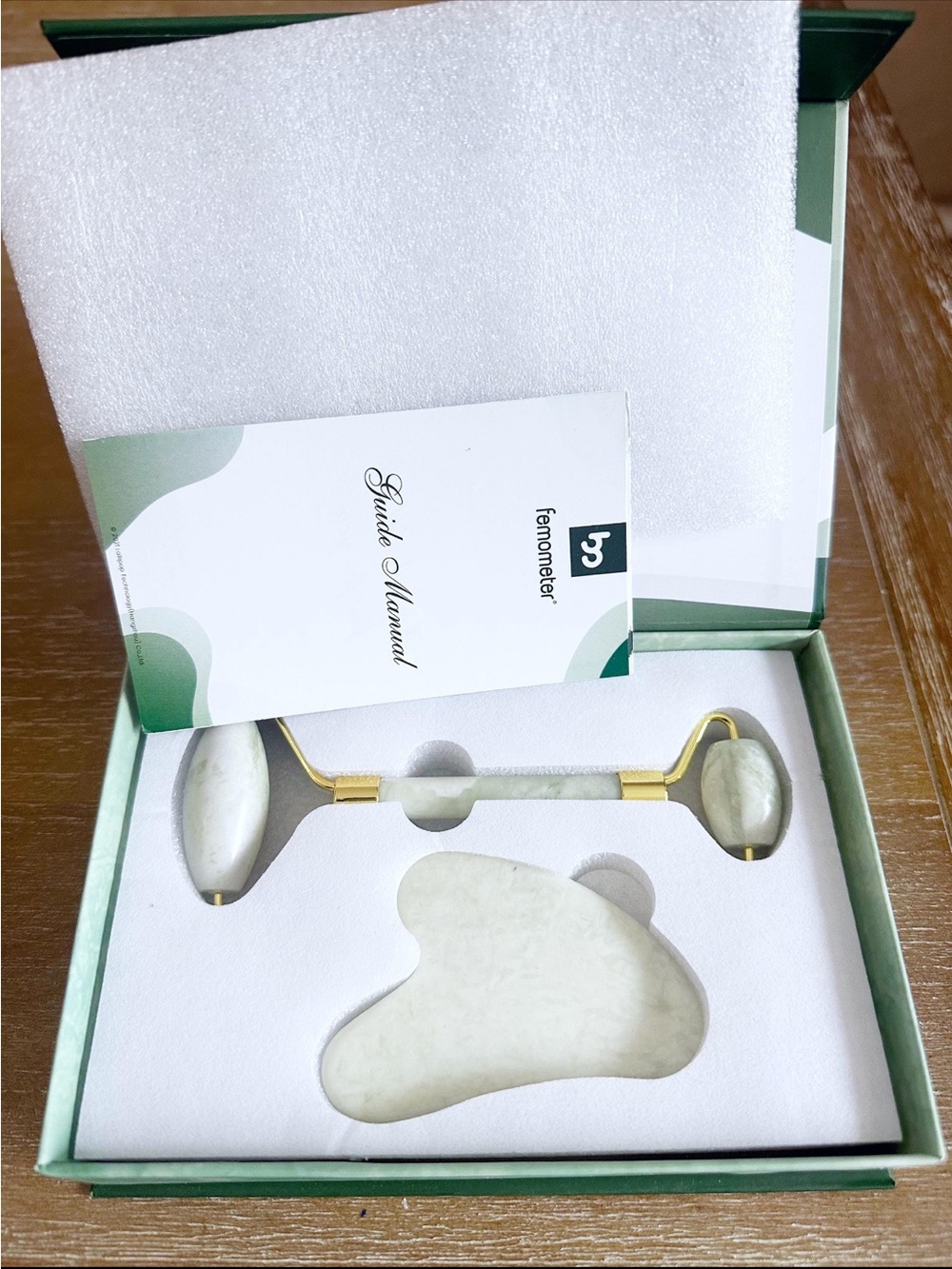 Jade Facial Roller Gua Sha Set - Tea Green
